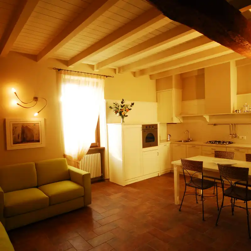 Interno dell'appartamento Sambuco alla Corte del Passone a Montevecchia